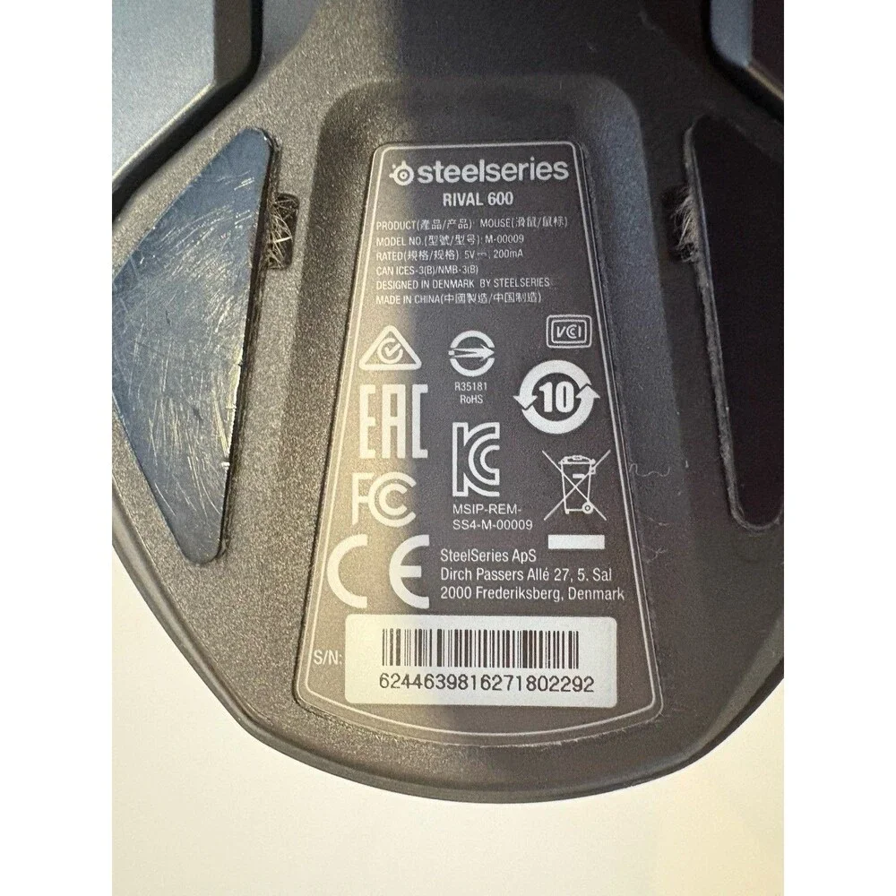 SteelSeries Rival 600 Black Wired Dual Optical RGB Lighting Gaming Mouse